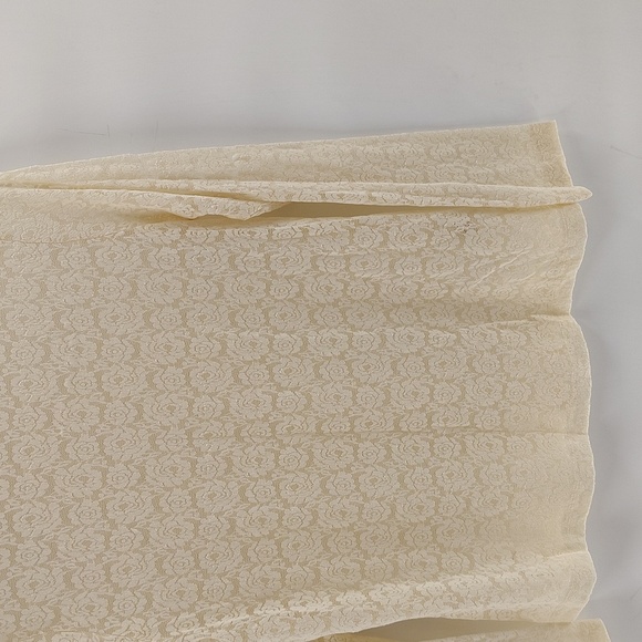 April Cornell Cream Lace Mesh Top Size Small Floral Lace Turtleneck Style - Picture 3 of 7